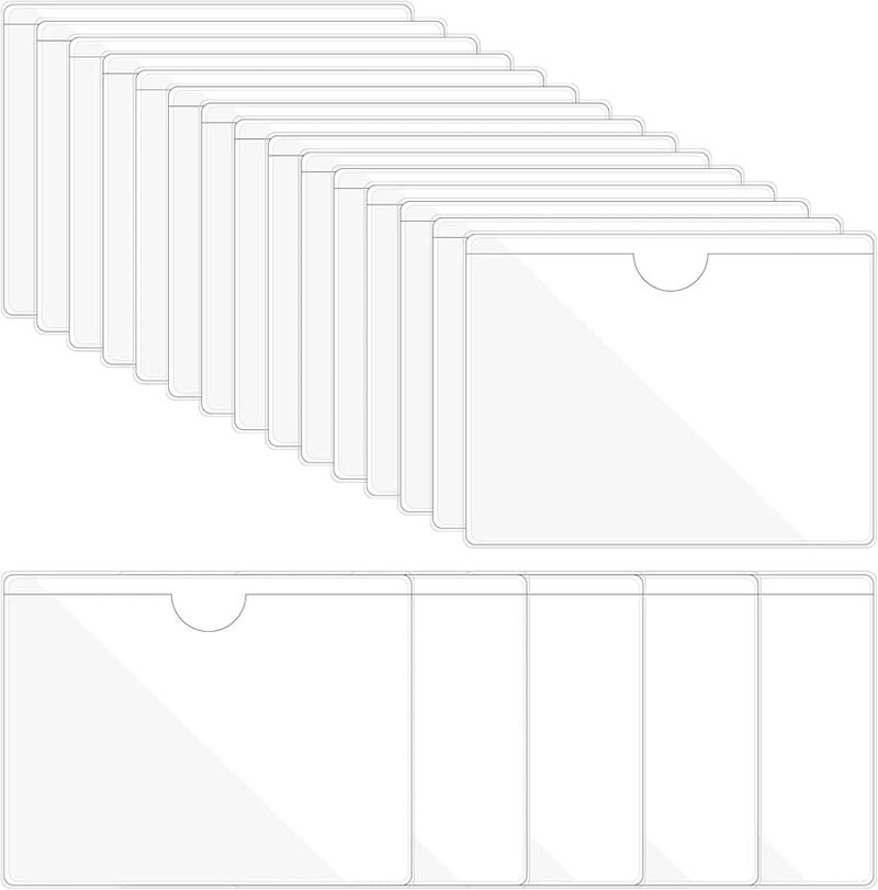 Self Adhesive Label Holder Card Pockets 20pcs Clear Top Open Sleeves 60x80mm - Image 3